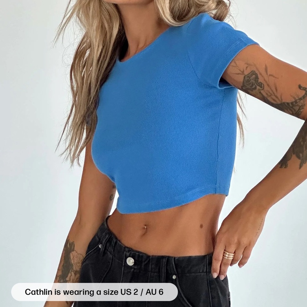 Blue Crop Top - Princess Polly